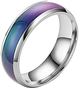 Свадба бенд годишнина ветува прстен прстен од прстен од прстен од прстен од не'рѓосувачки челик Промена на срцеви прстени во боја