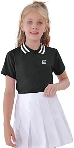 Exarus девојки за голф тениски полови кошули деца со атлетски тренингот со вратот Влага влага Брзо суво upf 50+