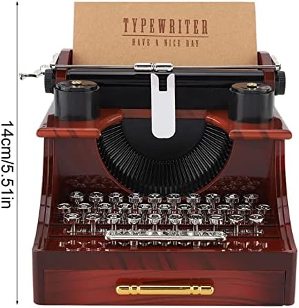 PLPLAAOO гроздобер машина за машина за пишување стил, механичка музичка кутија со фиока, кутија за накит за подароци, кутија за складирање на