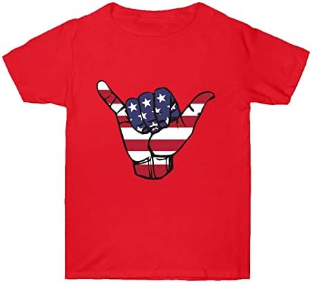 4-ти јули кошули жени Американски знаме лето кратки ракави o starsвезди на маица со вратот