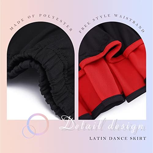 Виктрај црвени латински танцувачки здолништа за замав во салата за танцување со здолништа Костим за жени и девојчиња