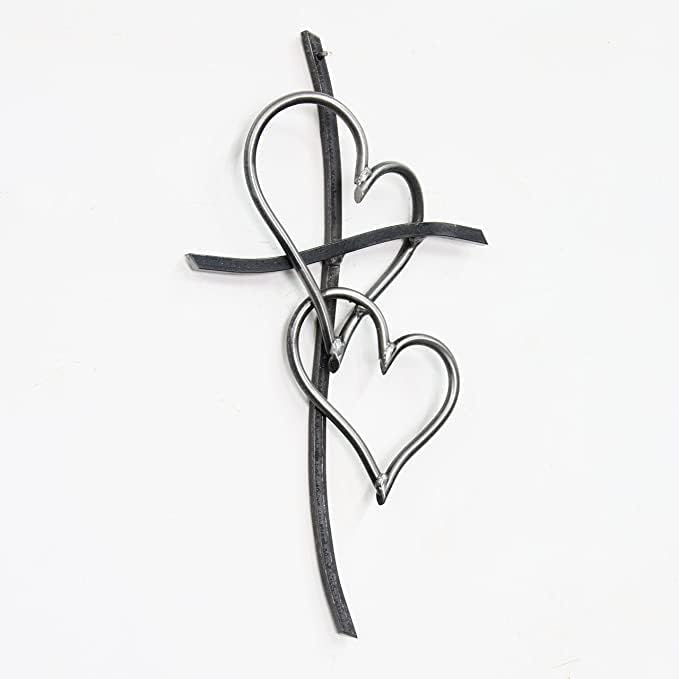 Прошетајте во Loveубовта Cross -16 - Природна завршница - Рачно изработена од уметникот Патрик Новирт од бесплатна форма челик во