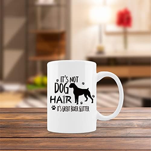 Кунлиса смешно одлично боксерско куче чаша чаша, не е кучиња коса, тоа е одличен боксер сјај керамички кригла-11oz кафе млеко чај чаша чаша чаша