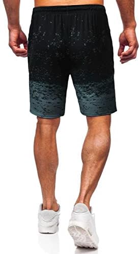 Xiaobu Спортски шорцеви Менс Еластична половината лабава лето лето кратки панталони градиент печатење удобност Бермуда шорцеви