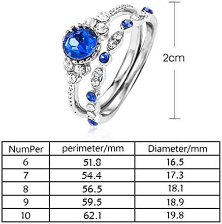 Прстен на ланец прстен женски ангажман 2 парчиња единечен сет на сетови за подароци предлог прстен сребро невеста прстен ретро ангажман невеста
