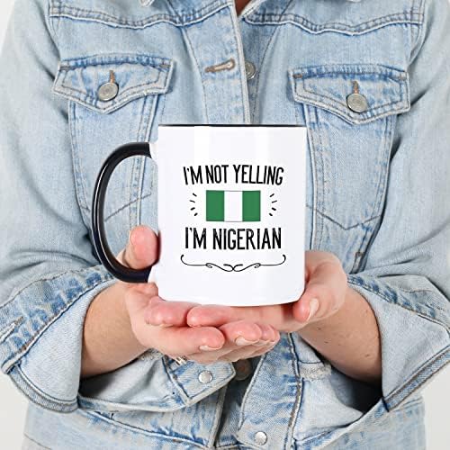 Каситика Смешни Нигерија Знаме Кригла. Јас Не Викам Јас Сум Нигериски Кафе Чаша. Идеја за подарок За Горди Мажи и Жени Со Знаме