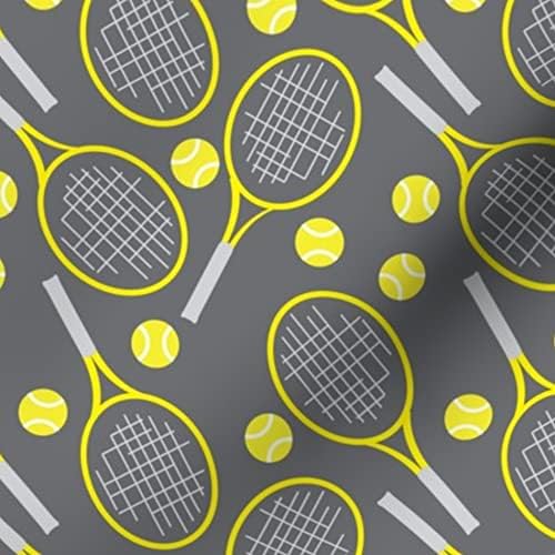 Ткаенина од лажица-Тениски Мали Спортски Топчиња За Рекет На Отворено Забавна Вага Сиво Жолта Печатена На Памучна Ткаенина Со Потпис На