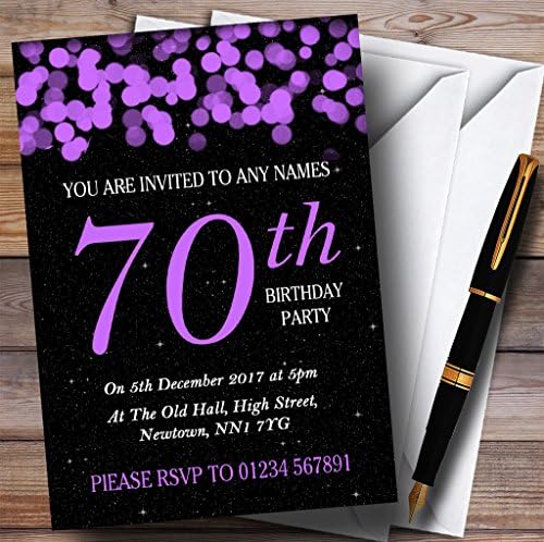 Виолетова Боке и starsвезди 70 -ти персонализирани покани за роденден