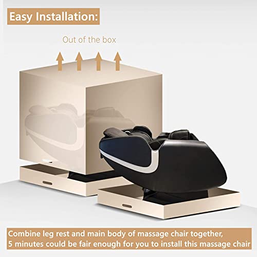 Wealthgirl нула гравитационен стол за масажа, целосна воздушна перница 3D стол за масажа со Bluetooth звучник на нозечки систем