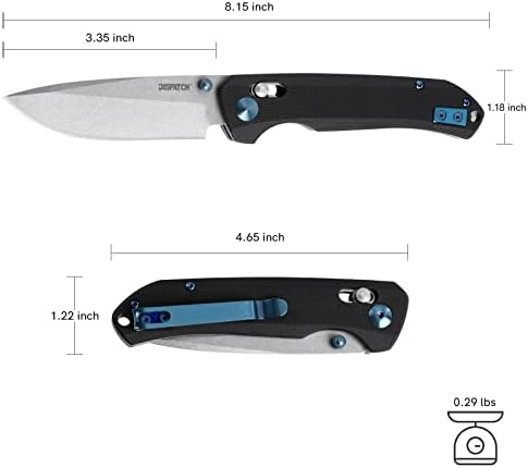 Испратете го тактичкиот џеб нож за преклопување со сечилото од не'рѓосувачки челик D2 и рачката што не е лизгање G10, за опстанок на лов
