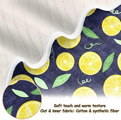 Swaddle Clonder Round Lemon Partes Сино памучно ќебе за новороденчиња, примање ќебе, лесен меко залепетено ќебе за креветчето, шетач, расадник