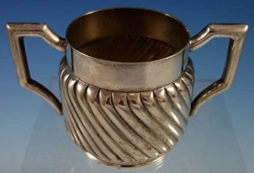 Австриски .800 сет на сребрен чај/Демитасе Постави 3 парчиња дизајн на пресврт на пресврт