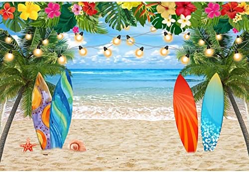 Хавајски Плажа позадина 7х5фт Хавајски Луау Позадина Тропски Плажа Позадина За Партија Хавајски Цвеќиња Луау Партија Позадина Алоха Роденден