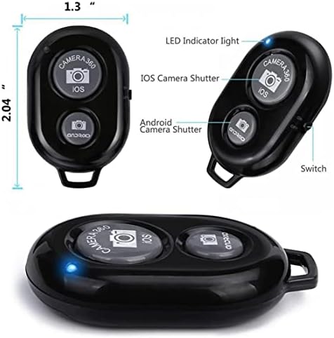 Бленда за далечински управувач Bluetooth, далечински управувач на безжичен фотоапарат компатибилен со iPhone ipad/Android паметни телефони и таблети,