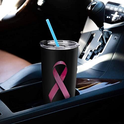 Розово сатенска лента пластична кригла чаша вакуум изолирана кафе чаша издржлива мода за кафе мода кафе