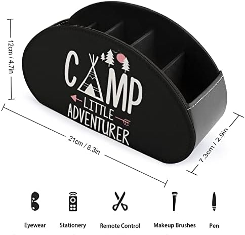 Камп Мала авантуристичка кутија за далечински управувач за складирање Мултифункционална PU кожа ТВ далечинска држач за организатор на десктоп