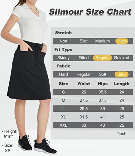Slimour жени скромни здолништа со здолништа со здолништа со џебови со високи половини