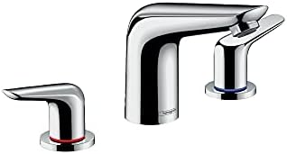Hansgrohe Focus n модерна заштеда на вода со низок проток со 2 рачки 3 5-инчни високи тапа за мијалник за бања во Chrome, 71140001