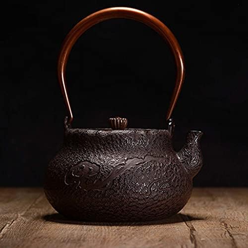 Креативна едноставност јапонско леано железо Тетсубин чајник јапонски ретро стил леано железо чајник чиста рачно железо тенџере чајник 1.2L додатоци за чај, lsxysp