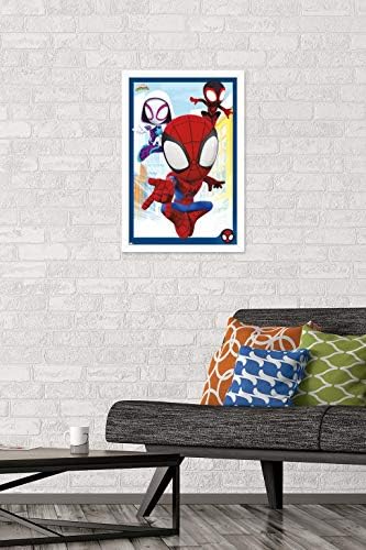 Trends International Marvel Spidey и неговите неверојатни постер за wallидови на Group-Group, 14.725 x 22.375, Бела врамена верзија