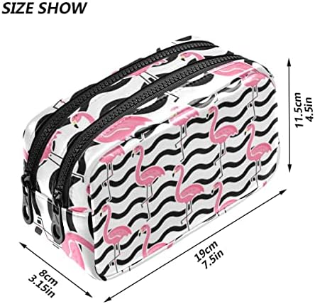 Глафи ​​Тропски розов фламинго молив кутија со голем капацитет торбичка торбичка патент преносна козметичка кеса