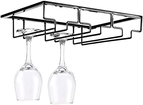Бауза мулти вина стаклена решетка под кабинетот матични стакло стакло стакло чаши за складирање на метал организатор за бар кујна 6-9 чаши