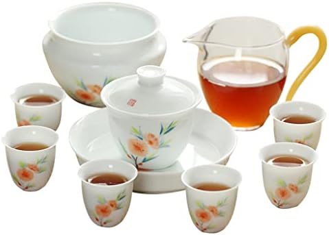 Чајници рачно насликани бели порцелански чај постави керамички домаќинства Санкаи лидед сад под стакло чај чаша сет