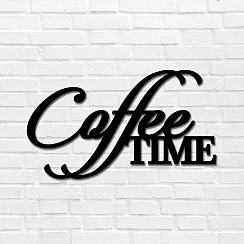 Метален знак кафе време кафе кафе -бар знак Прилагодена железна метална wallидна скулптура Уметнички дела знаци Голема декоративна метална