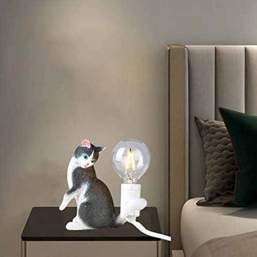 Вештачка мачка во форма на мачка, маса, wallидна ламба, ноќна декорација Домаќин за домаќинство - 10x6x9.5cm