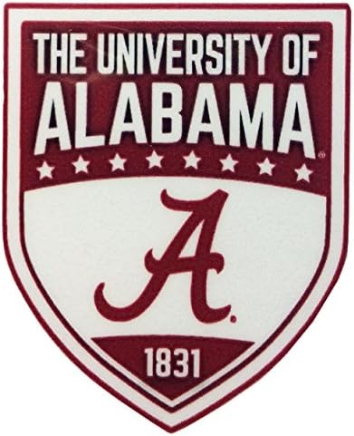 Авто-графикони Фудбал на колеџот Алабама 3 x 3 Мини две значки за боја со црвена боја