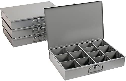 Глобална индустриска челична кутија за челични кутии со 4 кутии за прилагодување на делот, 20 x 15-3/4 x 15