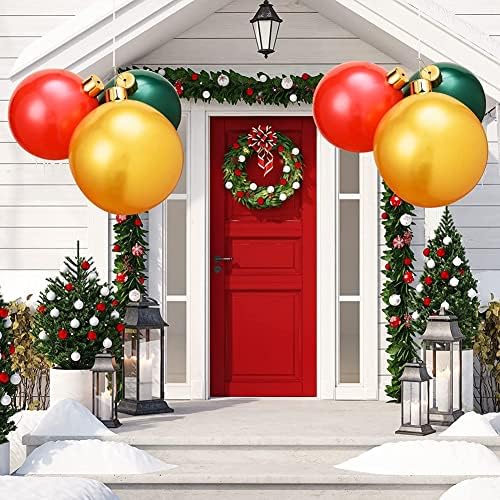 25 инчи надуени Божиќни украси Божиќни преголеми топки украси за украси на отворен двор во затворен простор