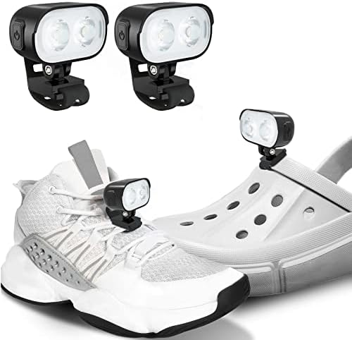 Icazber 2 PCS Croc Light 2023 Нова верзија со две фарови за Croc чевли за полнење IPX6 водоотпорен LED Croc Light за деца, момче, возрасно