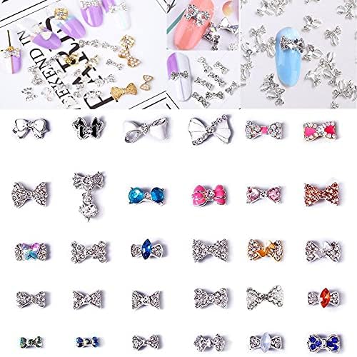 30 стилови фенси метални шарми лак вратоврска серија деко шарми 100 парчиња уметност за нокти пеперутка лакови нокти уметнички шарм шарм