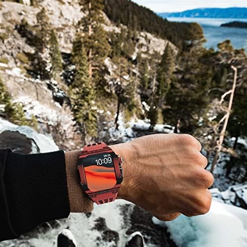 МААЛИЈА за Apple Watch Band 8 7 6 5 4 4 SE 44/45mm Серија, Комплет За Модификација На Луксузни Часовници, Флуорорубер Ремен Од Јаглеродни