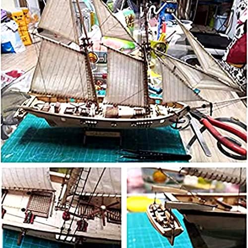KZKYRSL дрвен едриличарски брод комплет DIY едриличар модел Бродот играчка едрење декорација склопување зграда комплет класичен дрвен брод модел