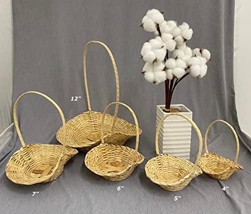 Calcastle Craft Bamboo корпи со корпи за подароци, ткаени корпи за ролни за леб, корпи за сервирање храна, природен бамбус материјал