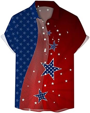 BMISEGM летни маички кошули мажи мажи за независност на мажи 3Д дигитално печатење персонализирана маичка за копче за модни лапчиња