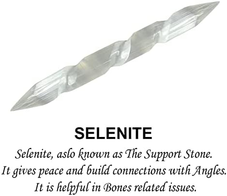 Производи на кристал од Реики природна селенитска стапче Спирална форма Кристал/Камена кула за заздравување на Реики - долга 6