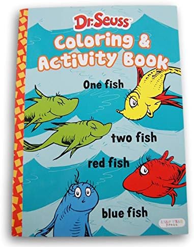 Д -р Сеус Една риба, две риби, црвена риба, книга за боење на сина риба и активност - 80 страници