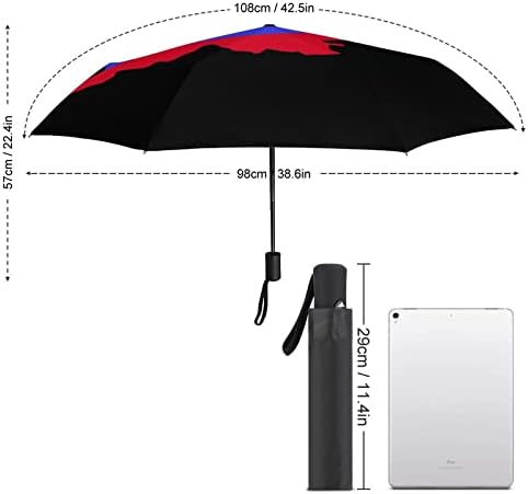 Словенија Мапа Патување Чадор Ветроупорен 3 Набори Автоматски Отворете Затворете Преклопен Чадор За Мажи Жени