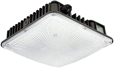 Wyzm LED Canopy Light 70W, 8.450 Лумени, 5500k Дневна Светлина, 400W HPS/HID Еквивалент, БЕЗ Временски Доказ,9.5 x 9.5,120V AC За Игралиште,