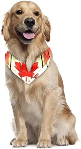 Ретро Дрвени Канада Знаме Шема Куче Бандани, 2 Пакет Мека Перат Миленичиња Шамија Триаголник За Големи Кучиња Кученца И Мачки