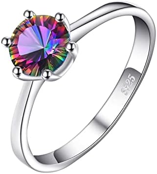 2023 Исклучителен гроздобер шарен солитер дијамантски прстен за жени ангажман прстен накит подароци плима прстен