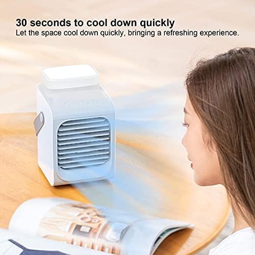 Вентилатор за ладење, USB Полнење Пренослив Ладилник за Воздух 350ml Со Ноќно Светло За Дома