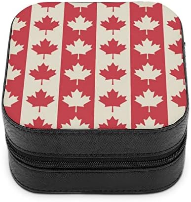 Канадски јаворов знаме за накит кутија за складирање на кутија за кутија за прстени обетки Екранци за прикажување на организаторот смешно