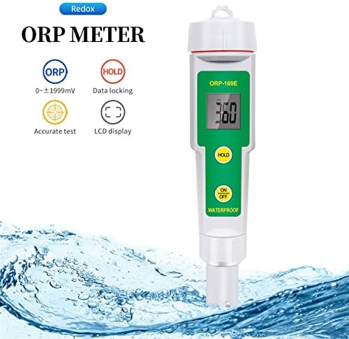 Тестер за квалитет на вода Nuopaiplus, дигитален ORP метар за квалитет на водата тестер LCD дисплеј 0 ~ +/- 1999mv преносен орп редокс