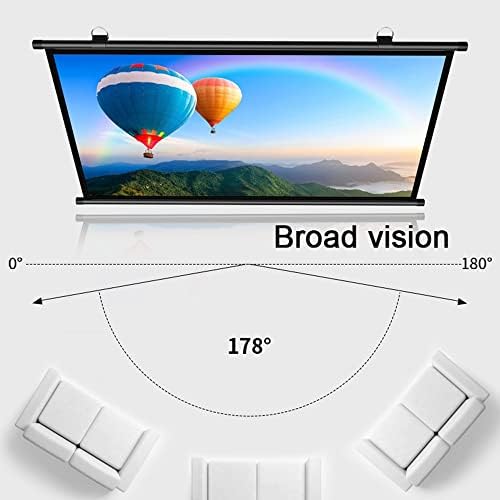 Екран за проекција на видео-проекција на Токтус HD Преносен проектор екран за затворен отворен простор, 60 инчен wallид/тавански монтиран екран