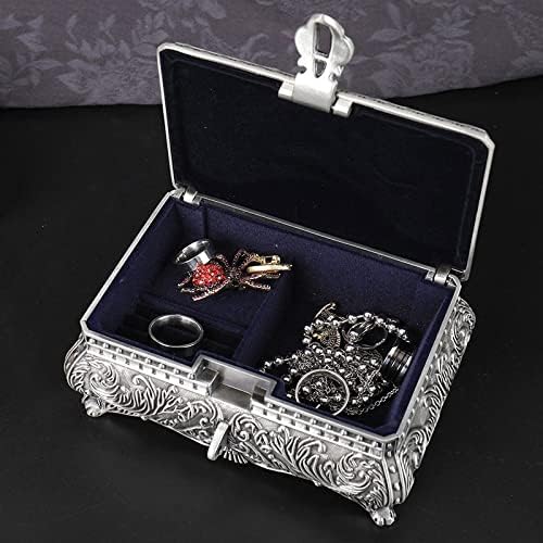 Орев Цинк Легура Антички Цвет Гравирање Богатство Кутија За Складирање Накит Изложба Прикажи Накит Кутија