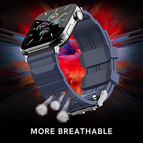 Nechegi компатибилен со Apple Watch Band 45mm 44mm 42mm мажи, спортот за дишење на меки силиконски опсег за замена за Apple Watch Series